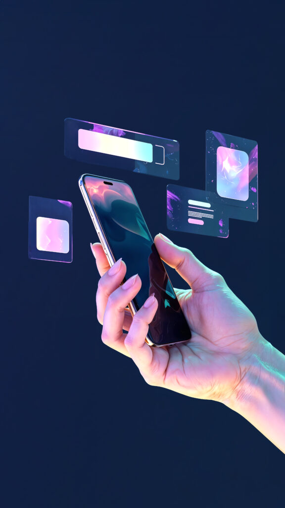 Team working on mobile and web app development